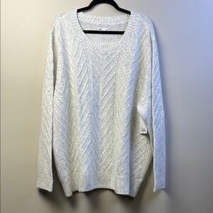 Croft and borrow Women's White Cable Knit Sweater